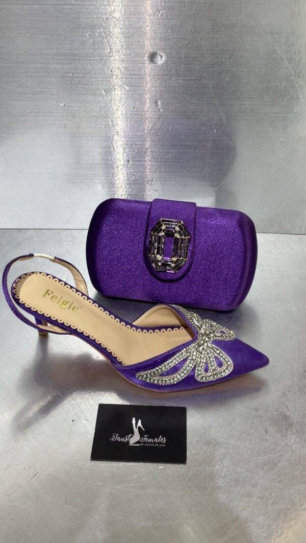 Feigle Purple Slingback Heels