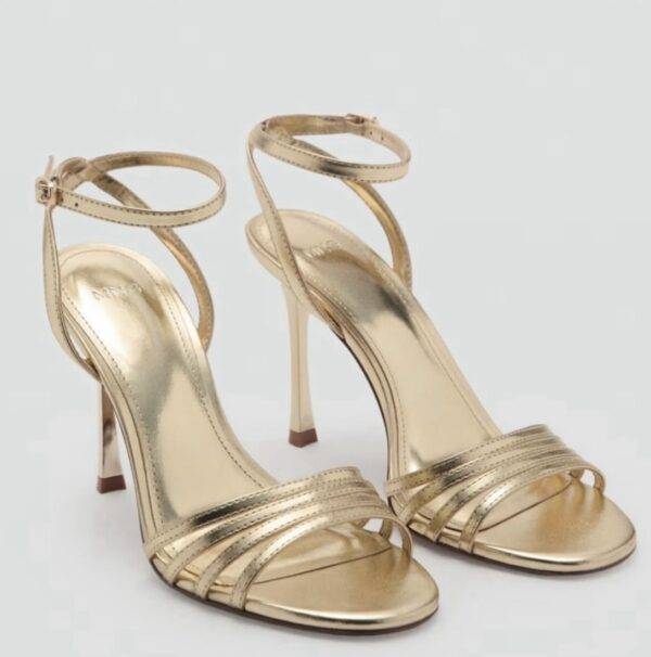 Mango Strappy Heels Gold
