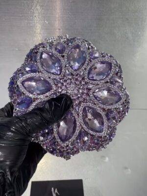 Lilac Swarovski Clutch