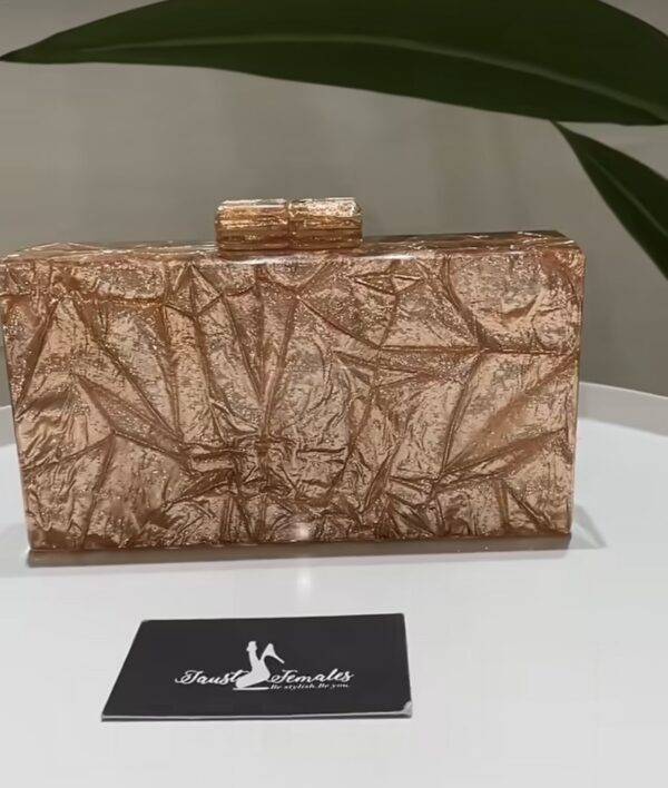 Rose Gold Broken Acrylic Clutch